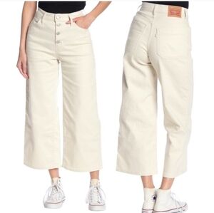 Levi's Cream Mile High Cropped Wide Leg